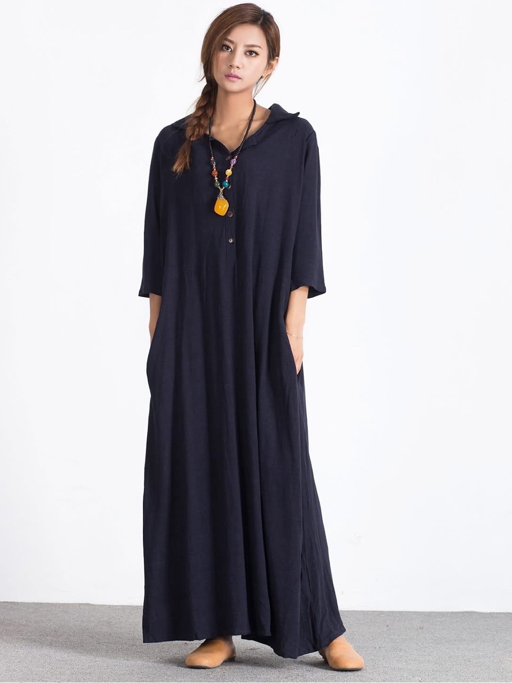 YOUGA Handmade Custom Dress Lagenlook Cottagecore Medium See Measurements